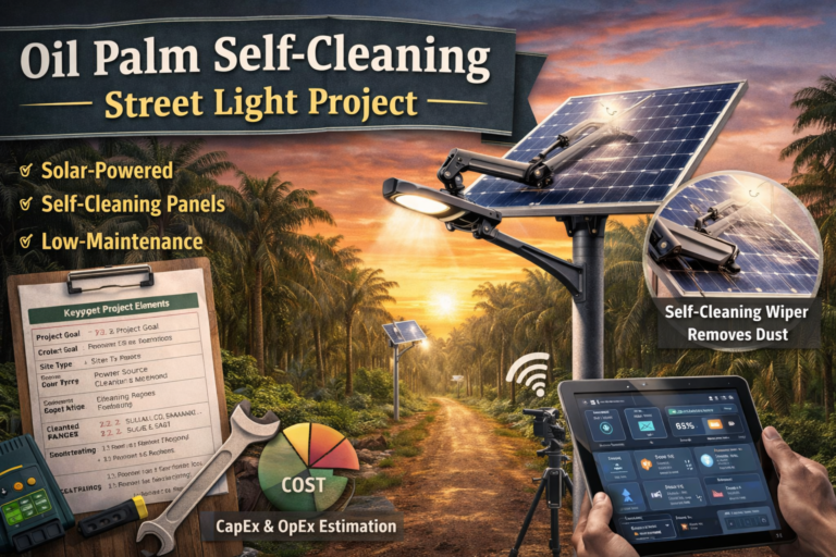 oil palm self-cleaning street light project