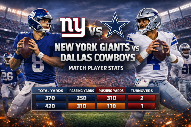 new york giants vs dallas cowboys match player stats