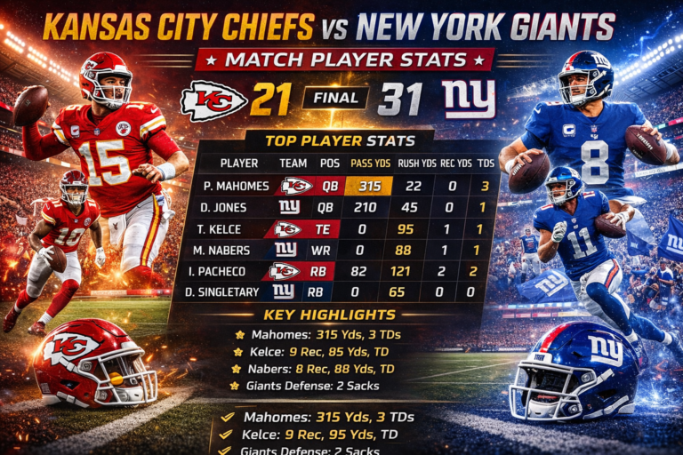 kansas city chiefs vs new york giants match player stats