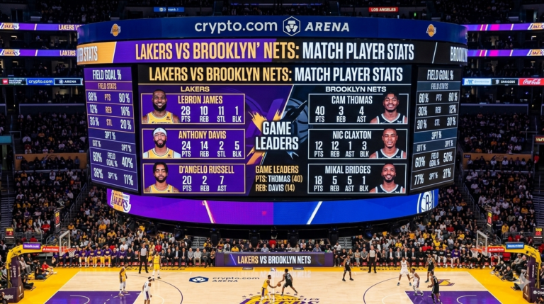 lakers vs brooklyn nets match player stats